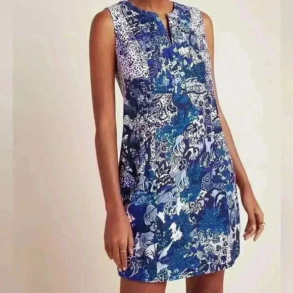 Maeve by Anthropologie Savanah Shift Sleeveless Dress with Asian Print Size US 6 - Picture 7 of 7